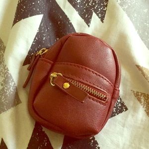 Red backpack key chain